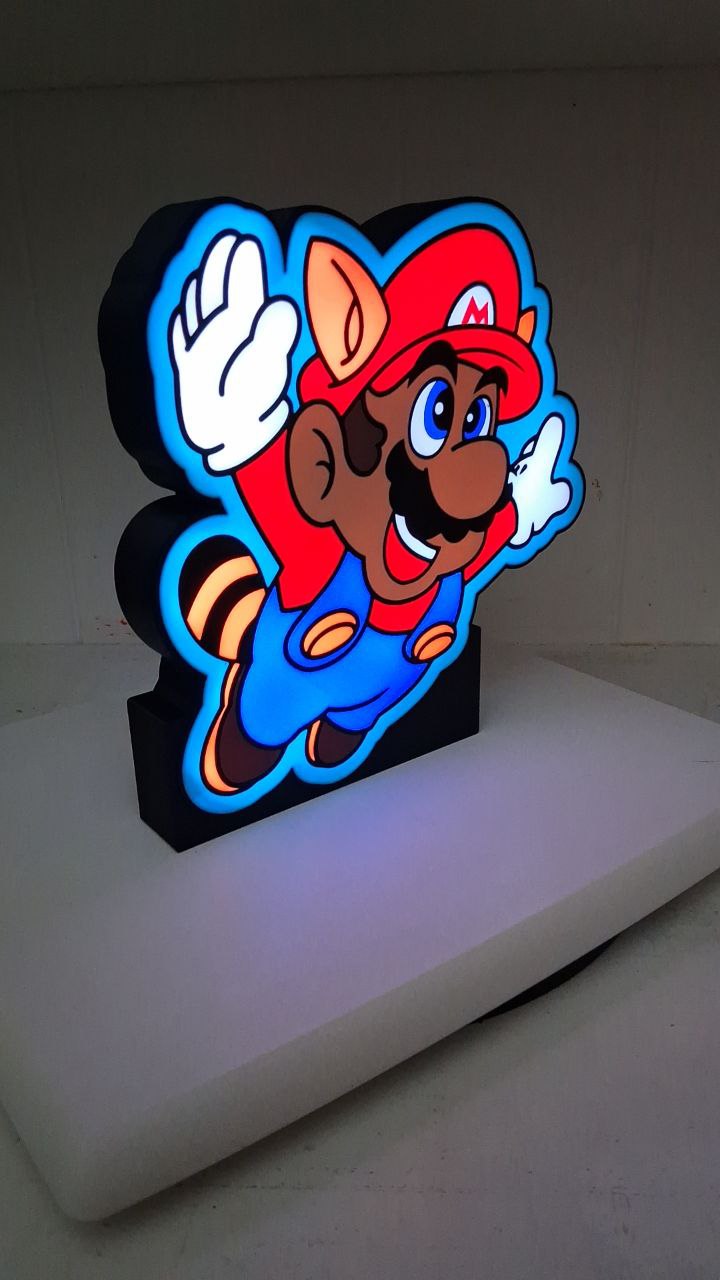 Mario Flying LED light box – custom 3D printed – Lit Layer Creations